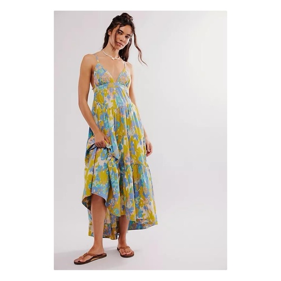 free people long love midi dress Free People Long Love Midi Dress In Tea Combo - 58% Off